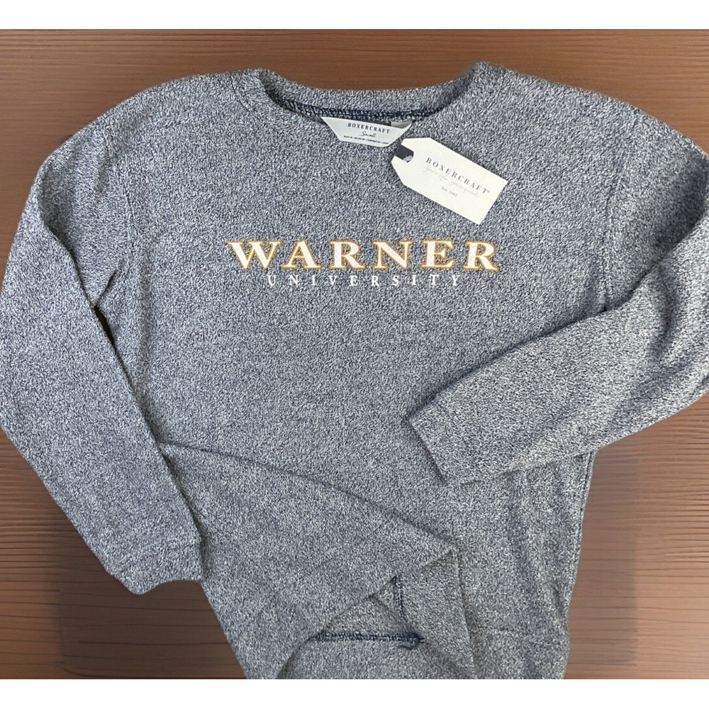 Warner University Sweatshirt Women Sz S Boxercraft Cozy Crew Pullover Graphic